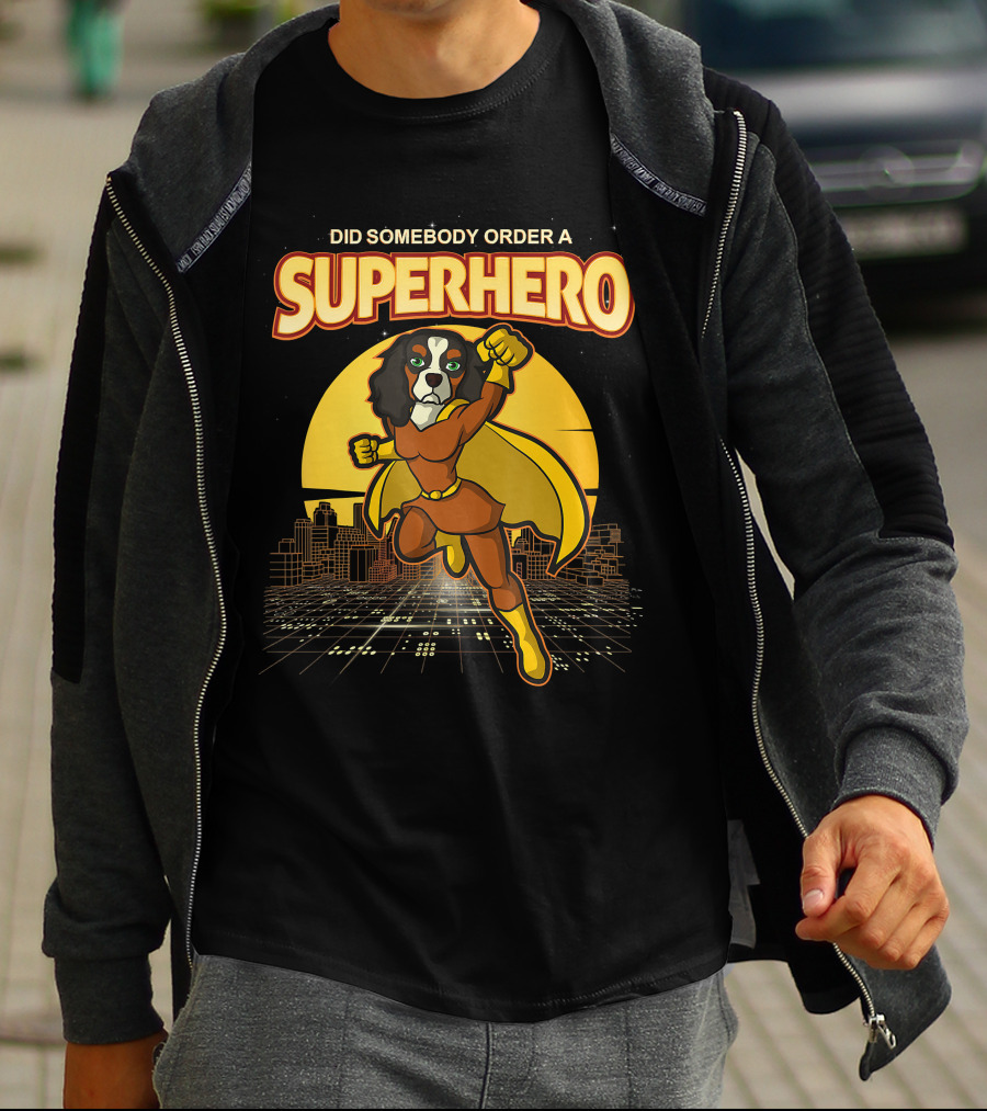 Did Somebody Order A Superhero Cavalier King Charles Spaniel Comic T-Shirt