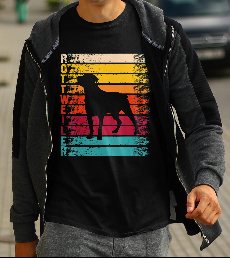 Rottweiler Mom Retro Dog Vintage T-Shirt