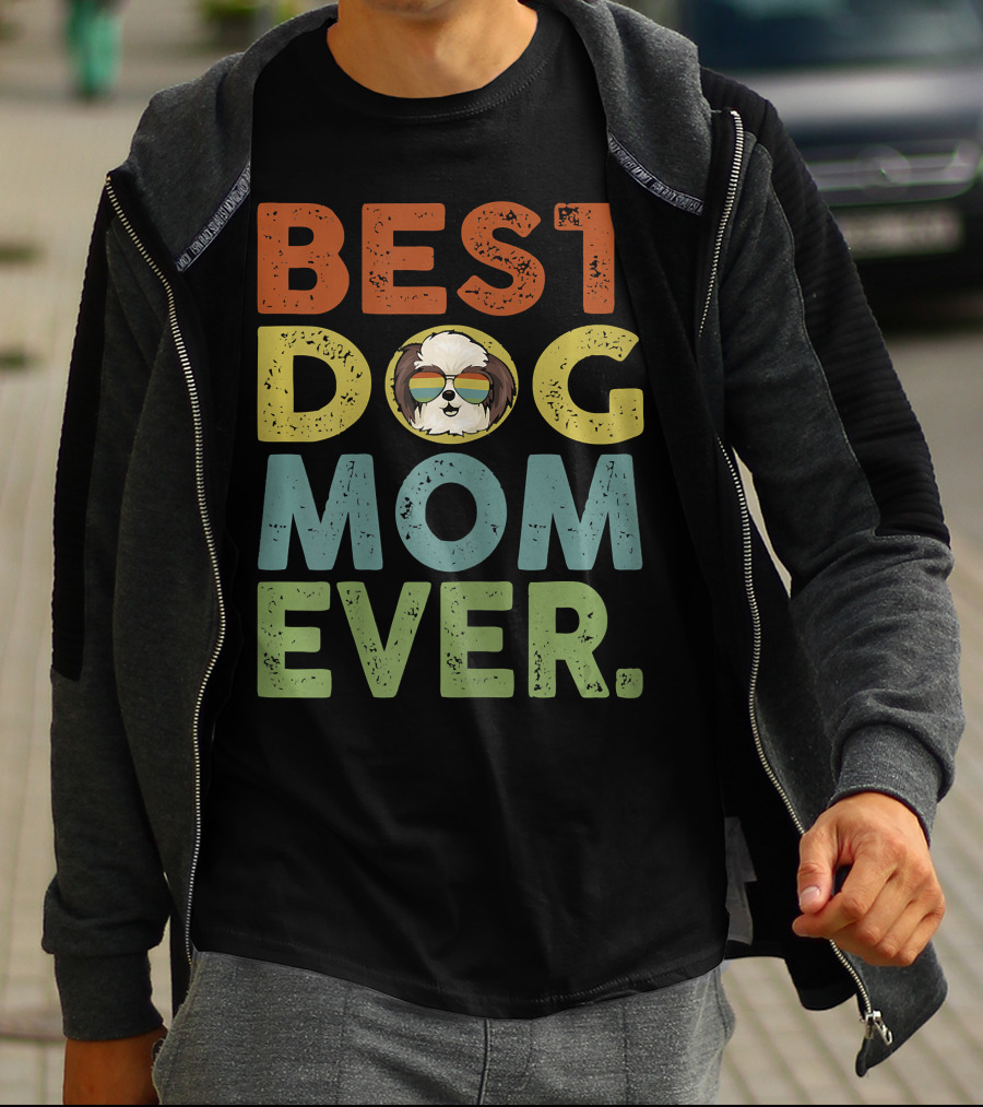 BEST DOG MOM EVER Vintage Shih Tzu T-Shirt