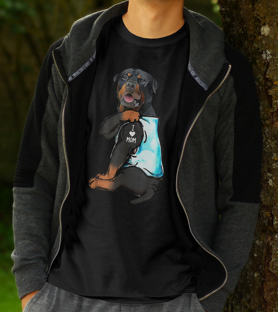 I Love Mom Rottweiler Tattoo T-Shirt