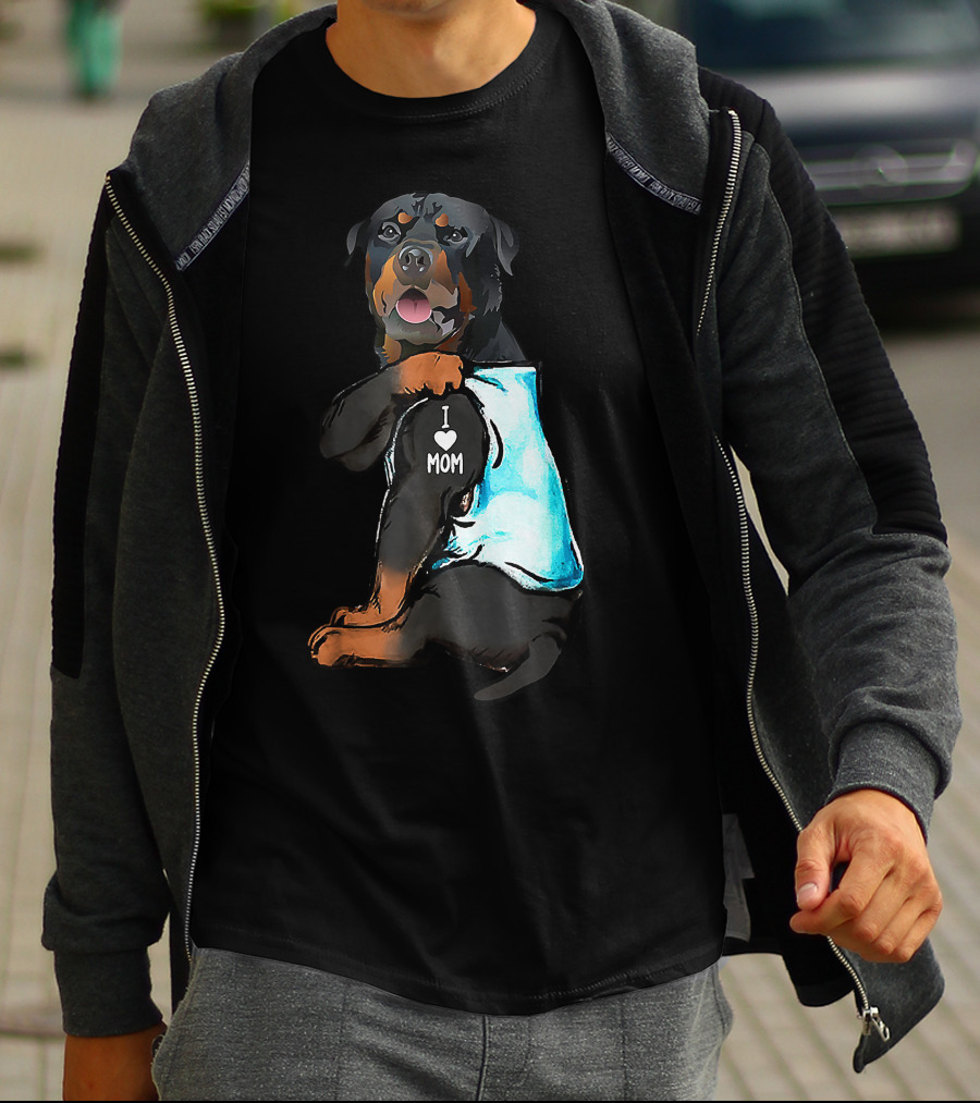 I Love Mom Rottweiler Tattoo T-Shirt