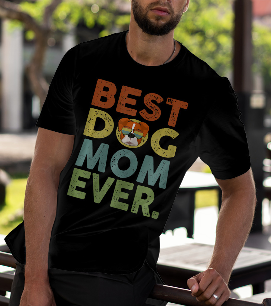 Best Dog Mom Ever Vintage Boxer T-Shirt