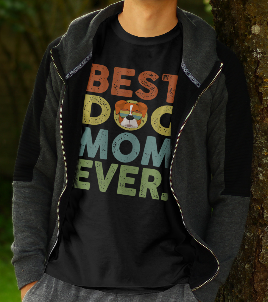 Best Dog Mom Ever Vintage Boxer T-Shirt