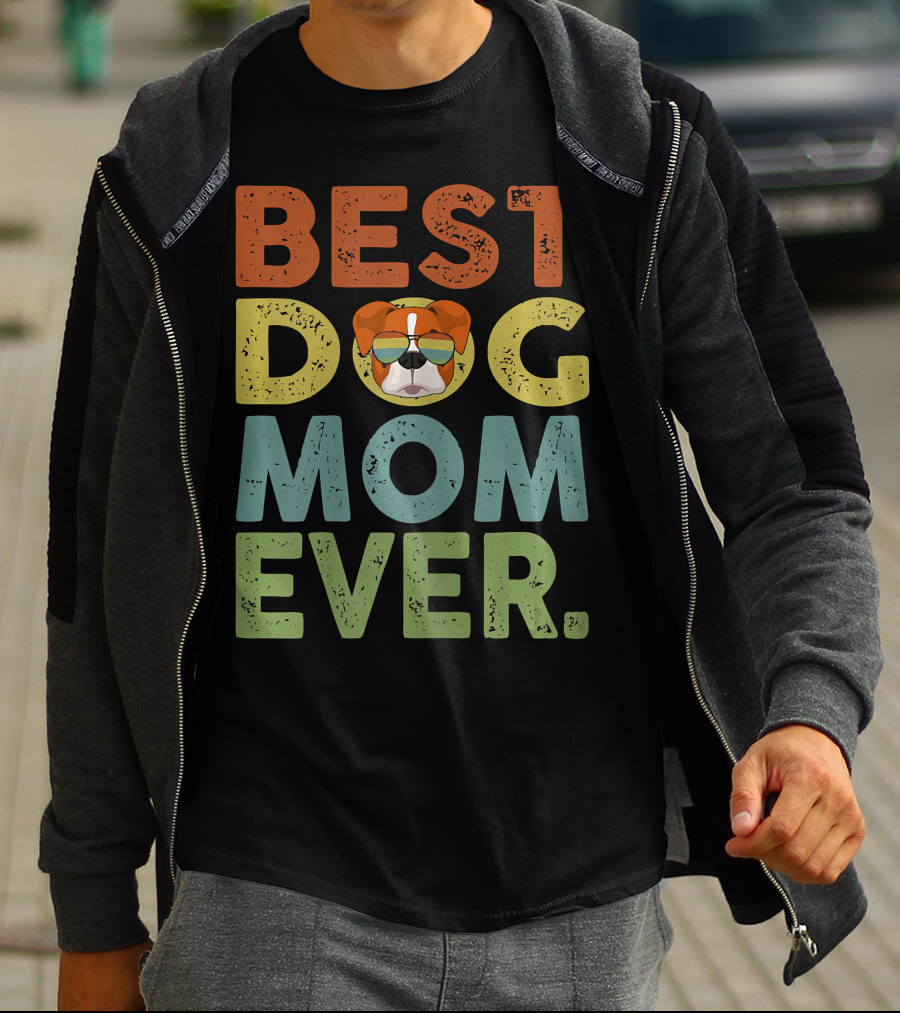Best Dog Mom Ever Vintage Boxer T-Shirt