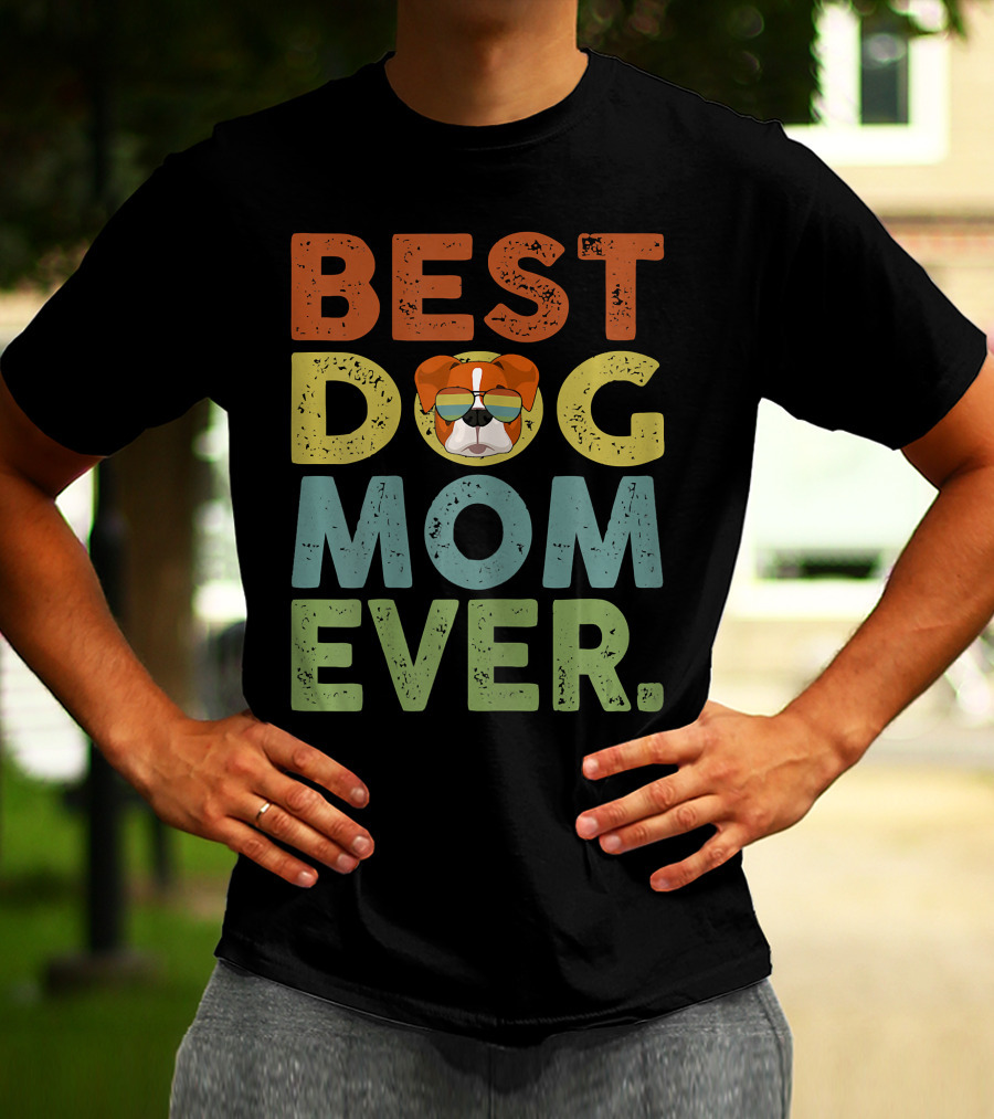 Best Dog Mom Ever Vintage Boxer T-Shirt