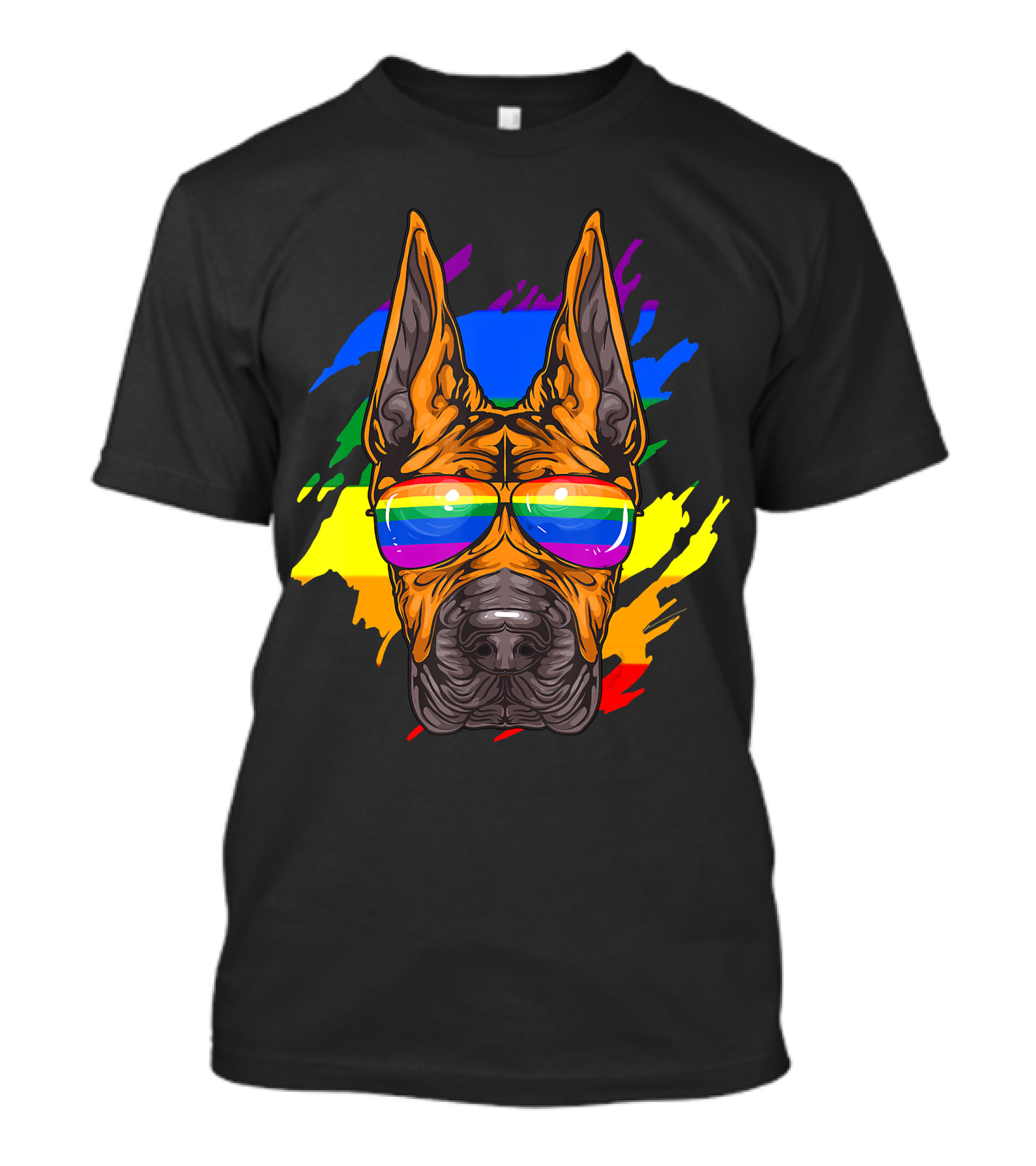 Rainbow Sunglasses Great Dane Pride T-Shirt
