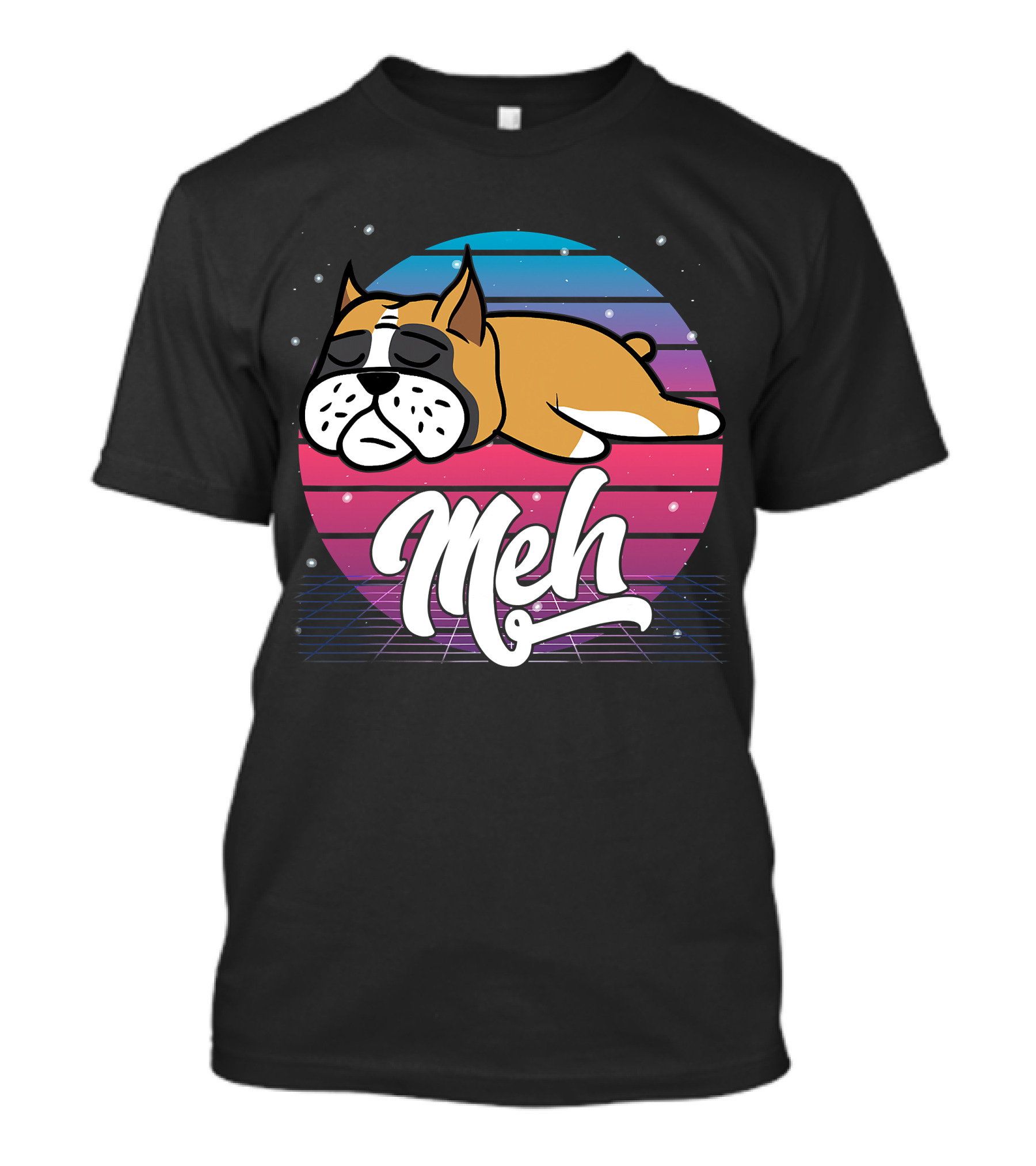 Meh Vaporwave Aesthetic Otaku Meme Retro Dog T-Shirt