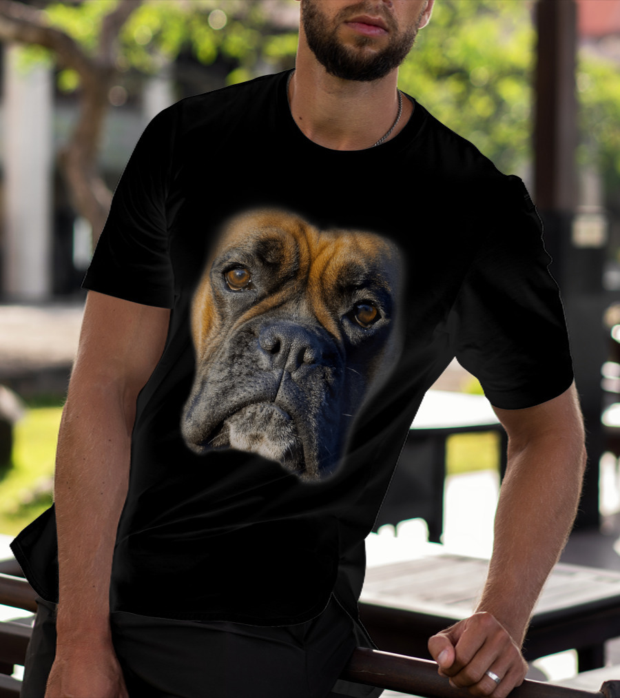Boxer Dog Face Funny Animal Lover T-Shirt