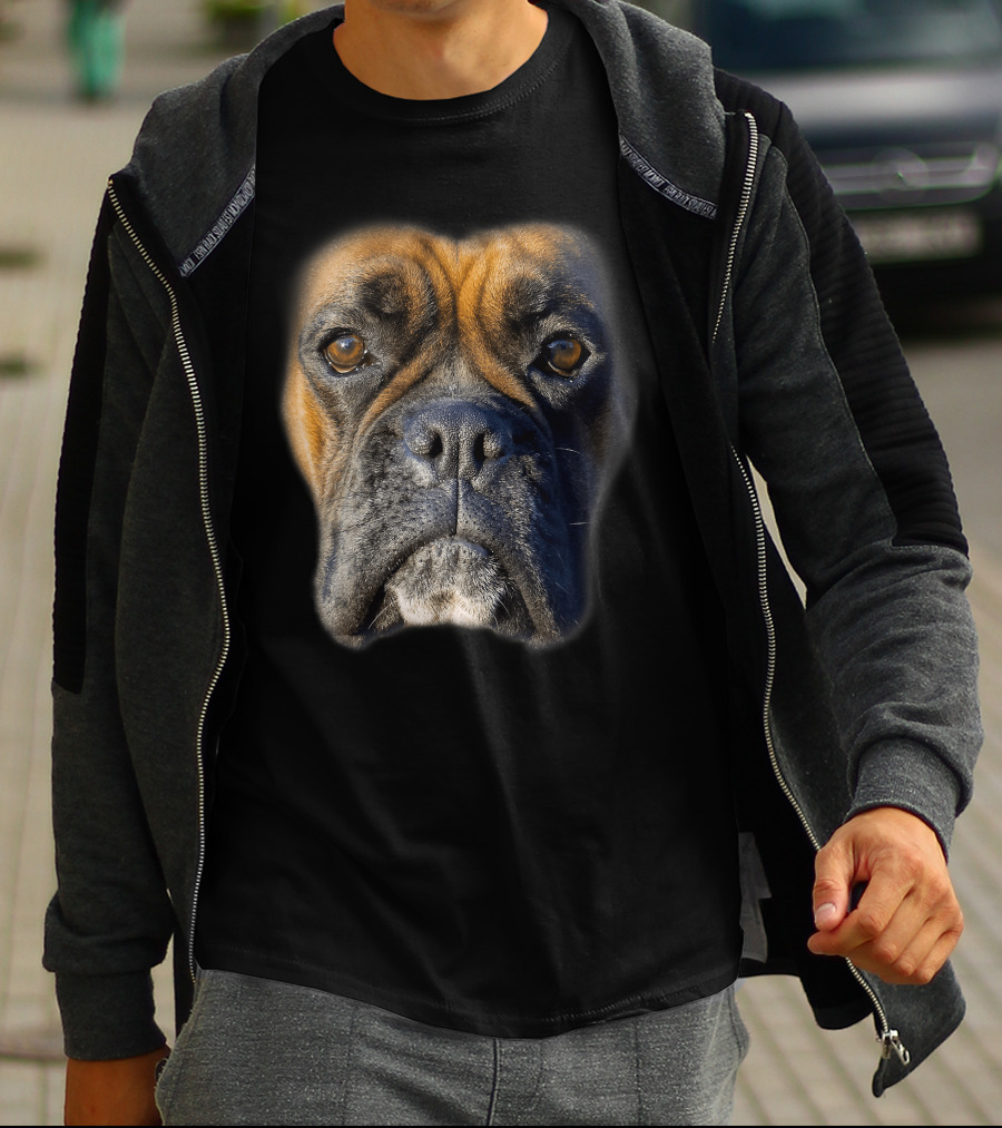 Boxer Dog Face Funny Animal Lover T-Shirt