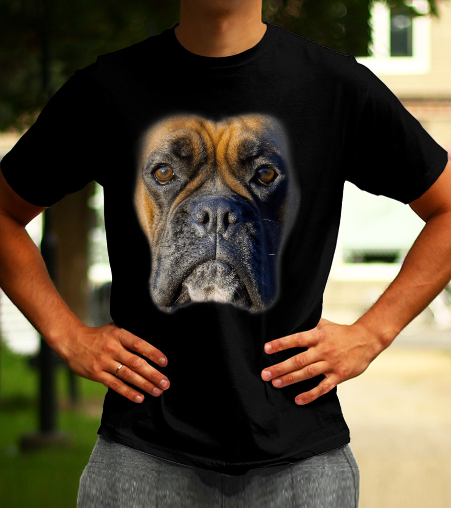 Boxer Dog Face Funny Animal Lover T-Shirt