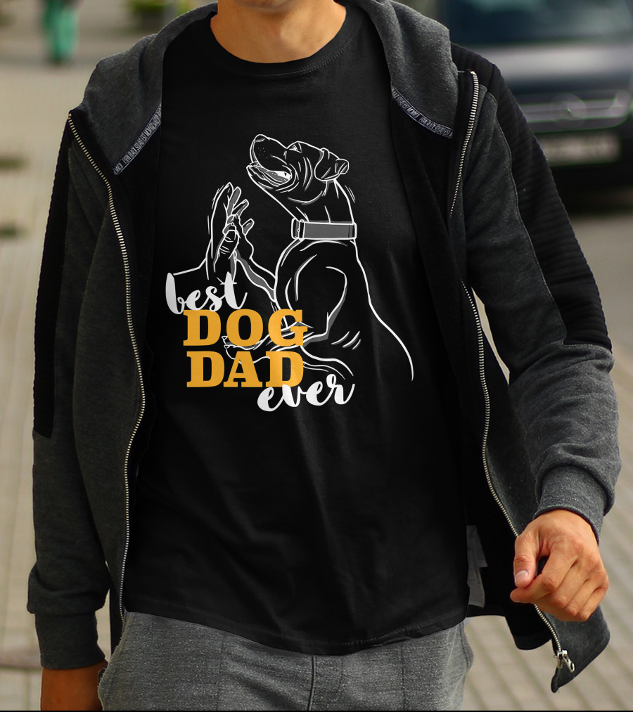 Best Dog Dad Ever Pitbull Boxer T-Shirt