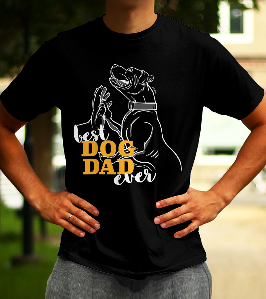 Best Dog Dad Ever Pitbull Boxer T-Shirt