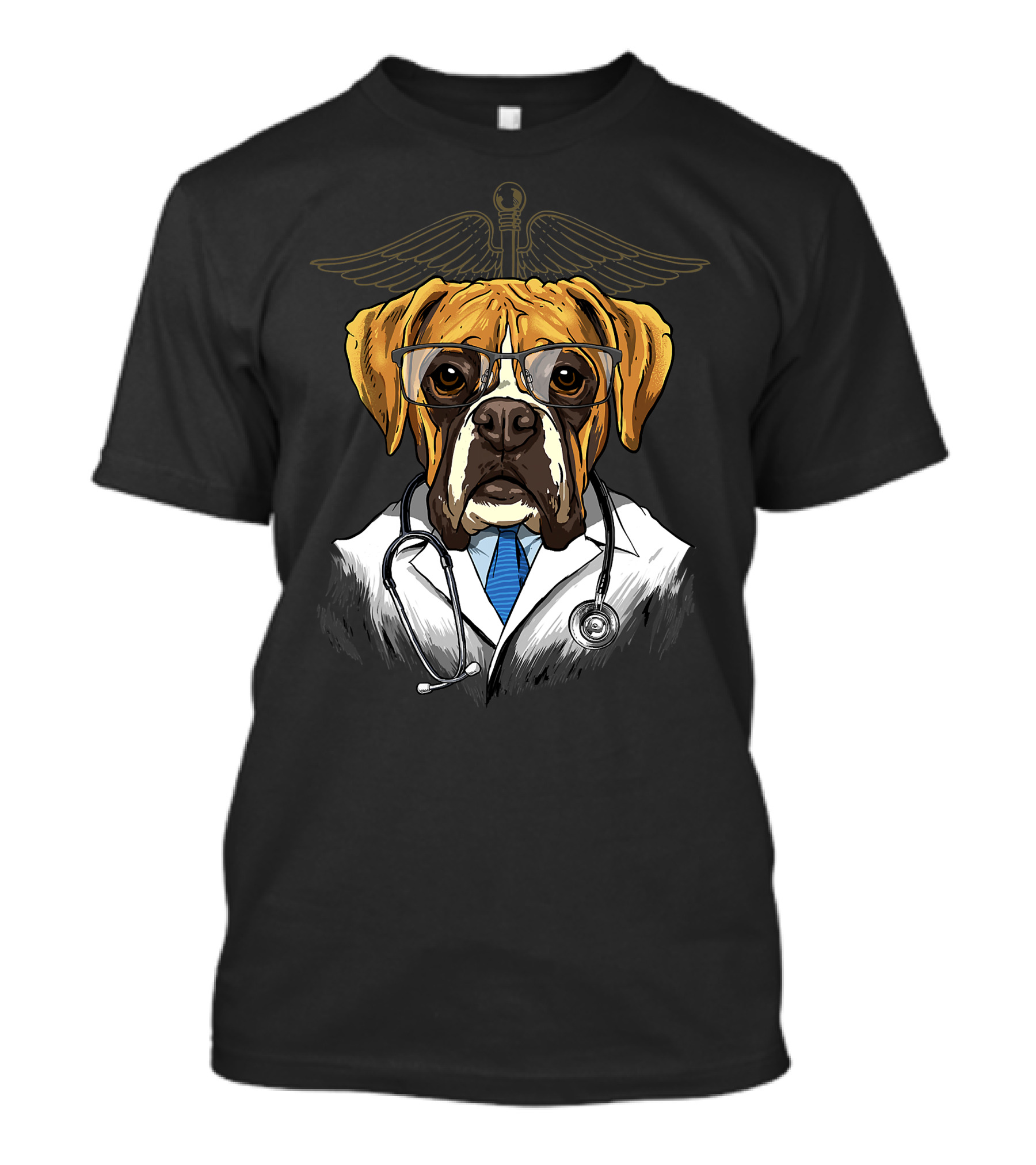 Boxer Dogtor Vet Veterinarian Dog Doctor With Stethoscope And Medical T-Shirt
