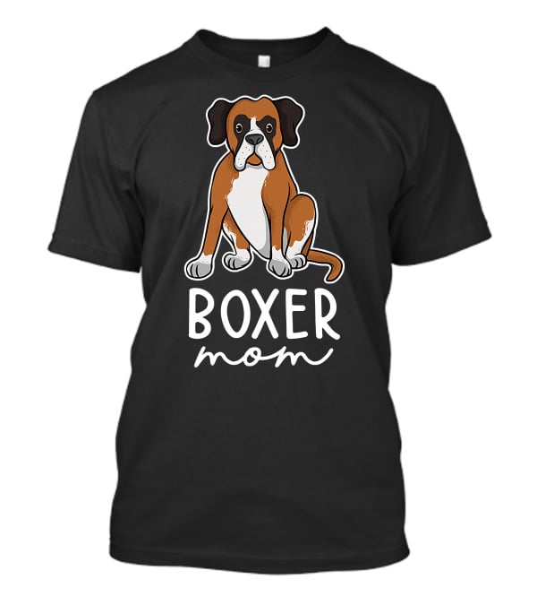 Boxer Mom With Adorable Dog Illustration For Mother's Day T-Shirt