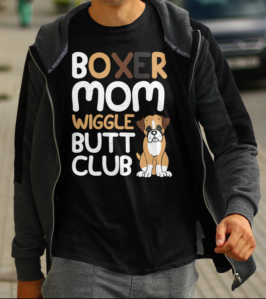 Boxer Mom Wiggle Butt Club Puppy T-Shirt