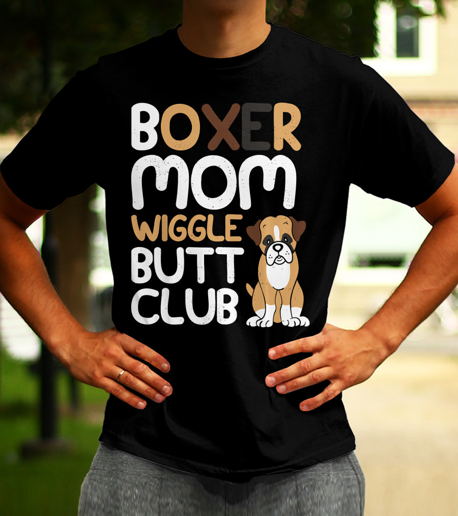 Boxer Mom Wiggle Butt Club Puppy T-Shirt