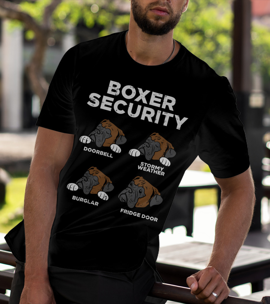 Boxer Security Doorbell Stormy Weather Burglar Fridge Door T-Shirt