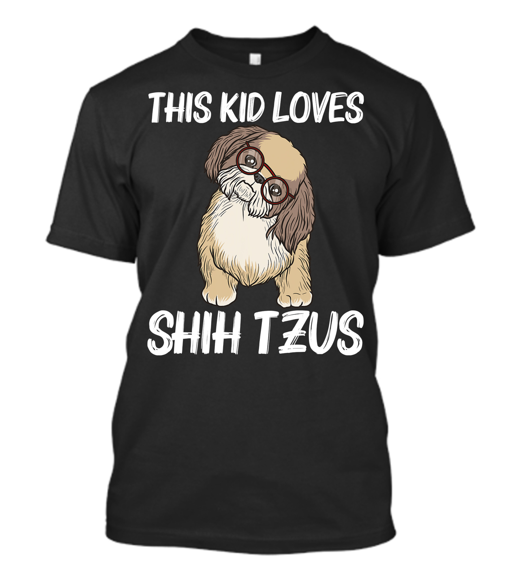This Kid Loves Shih Tzus Cute Puppy Dog Wearing Glasses T-Shirt