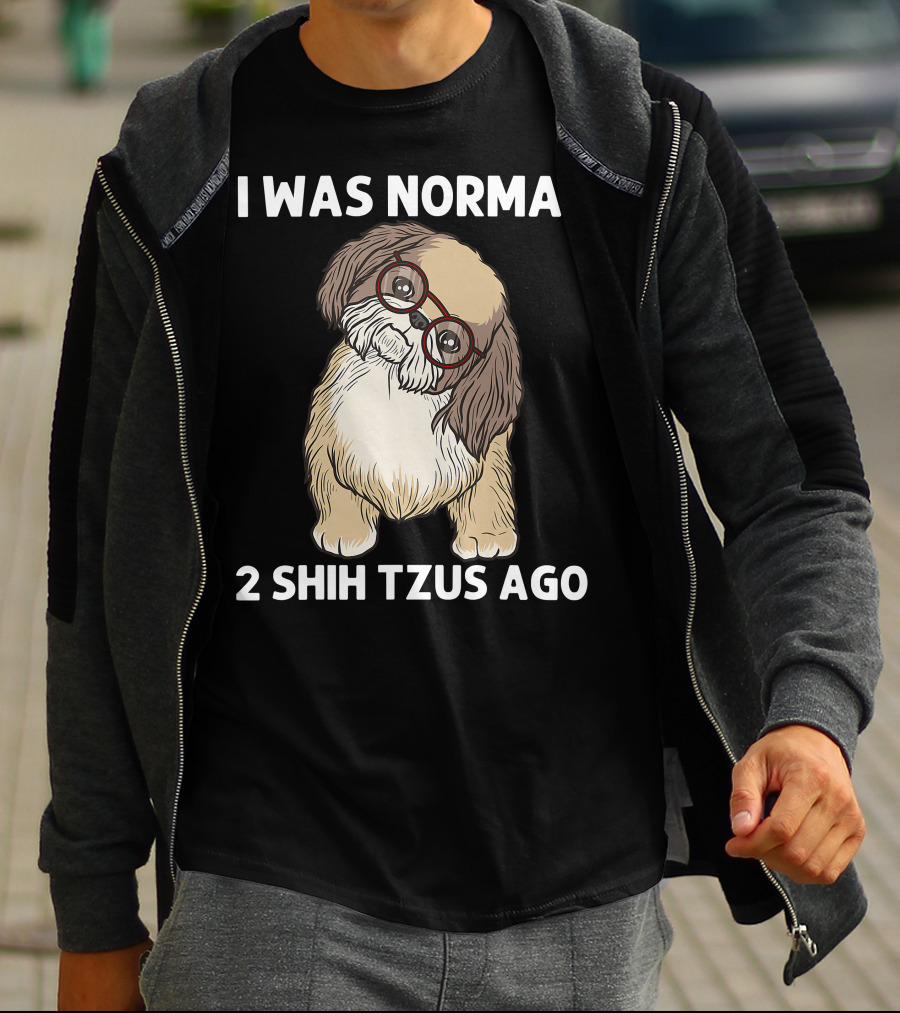 I Was Normal 2 Shih Tzus Ago With Cute Dog In Glasses T-Shirt