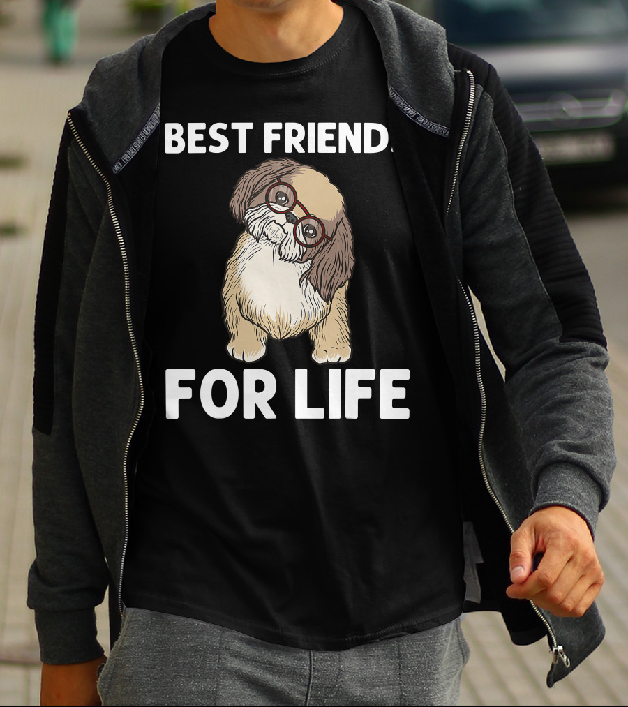 Best Friends For Life Cool Shih Tzu Puppy Pet T-Shirt