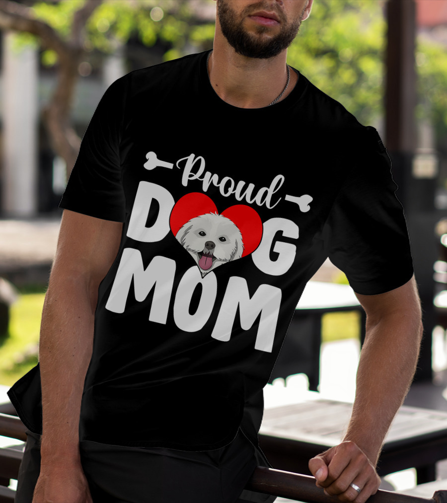 Proud Shih Tzu Dog Mom Heart T-Shirt
