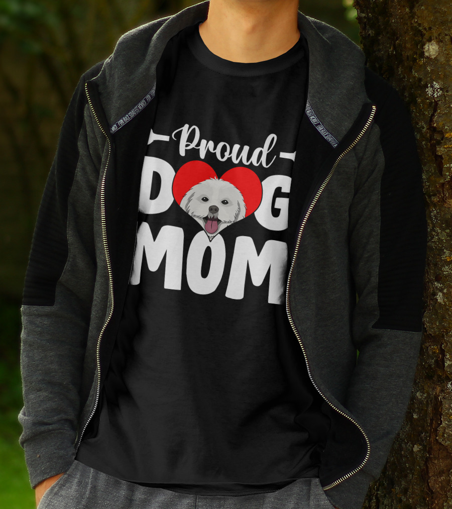 Proud Shih Tzu Dog Mom Heart T-Shirt