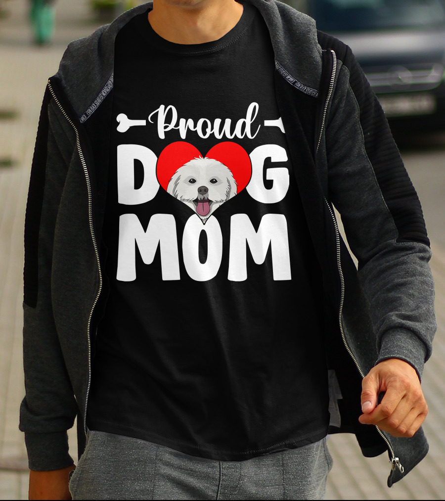 Proud Shih Tzu Dog Mom Heart T-Shirt