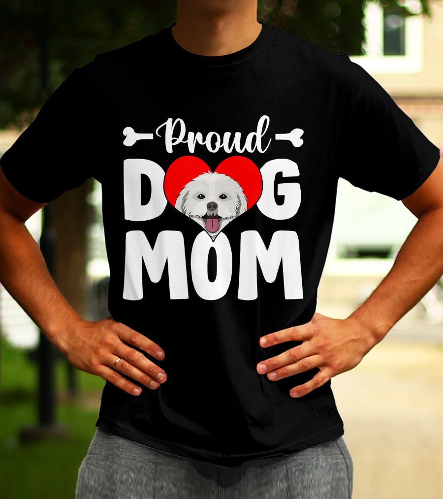 Proud Shih Tzu Dog Mom Heart T-Shirt