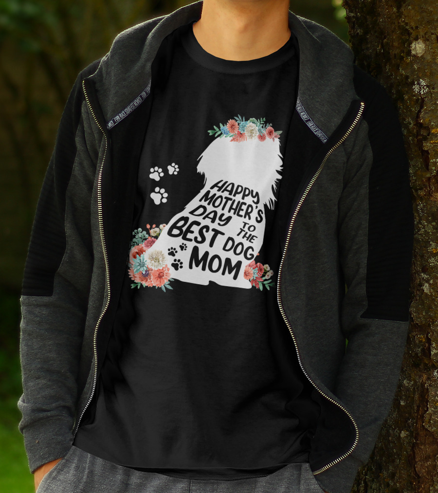 Happy Mother's Day To The Best Shih Tzu Mom Dog Flowers T-Shirt