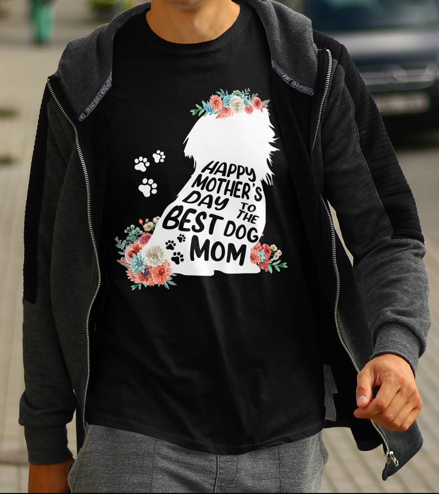 Happy Mother's Day To The Best Shih Tzu Mom Dog Flowers T-Shirt