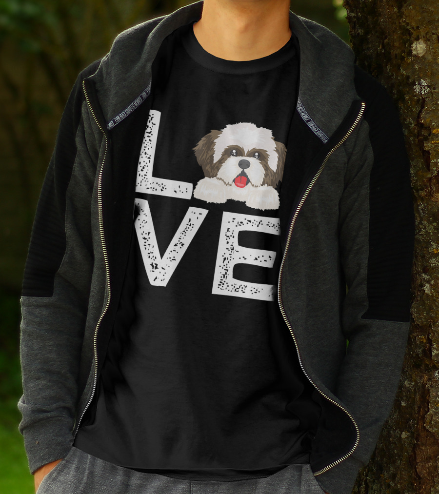 I Love My Shih Tzu Funny Shih Tzu Dog Lover Cute Shih Tzu Love T-Shirt