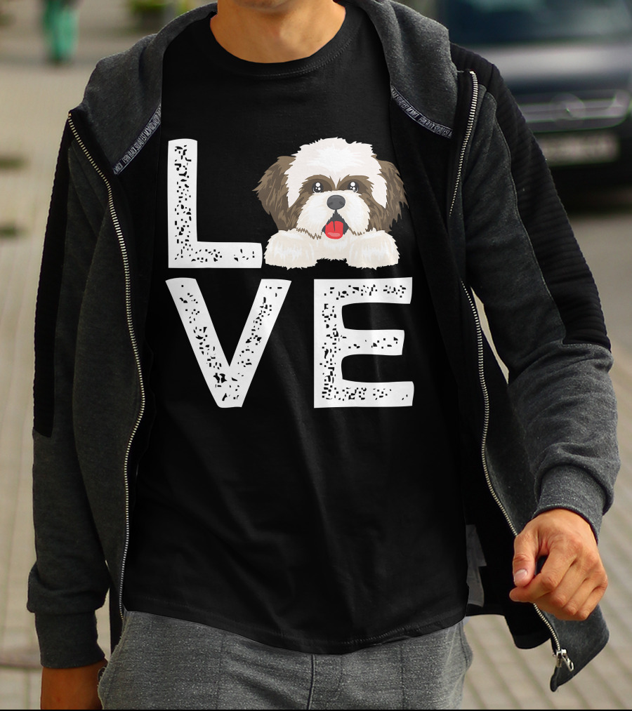 I Love My Shih Tzu Funny Shih Tzu Dog Lover Cute Shih Tzu Love T-Shirt
