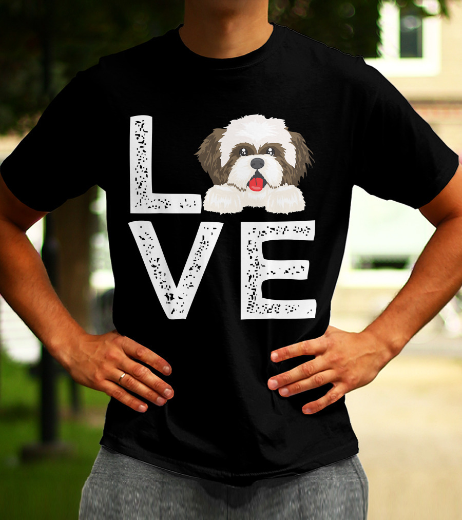 I Love My Shih Tzu Funny Shih Tzu Dog Lover Cute Shih Tzu Love T-Shirt