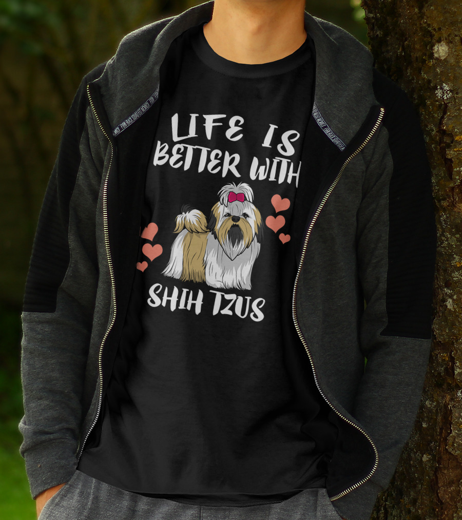 Life Is Better With Shih Tzus And Hearts T-Shirt