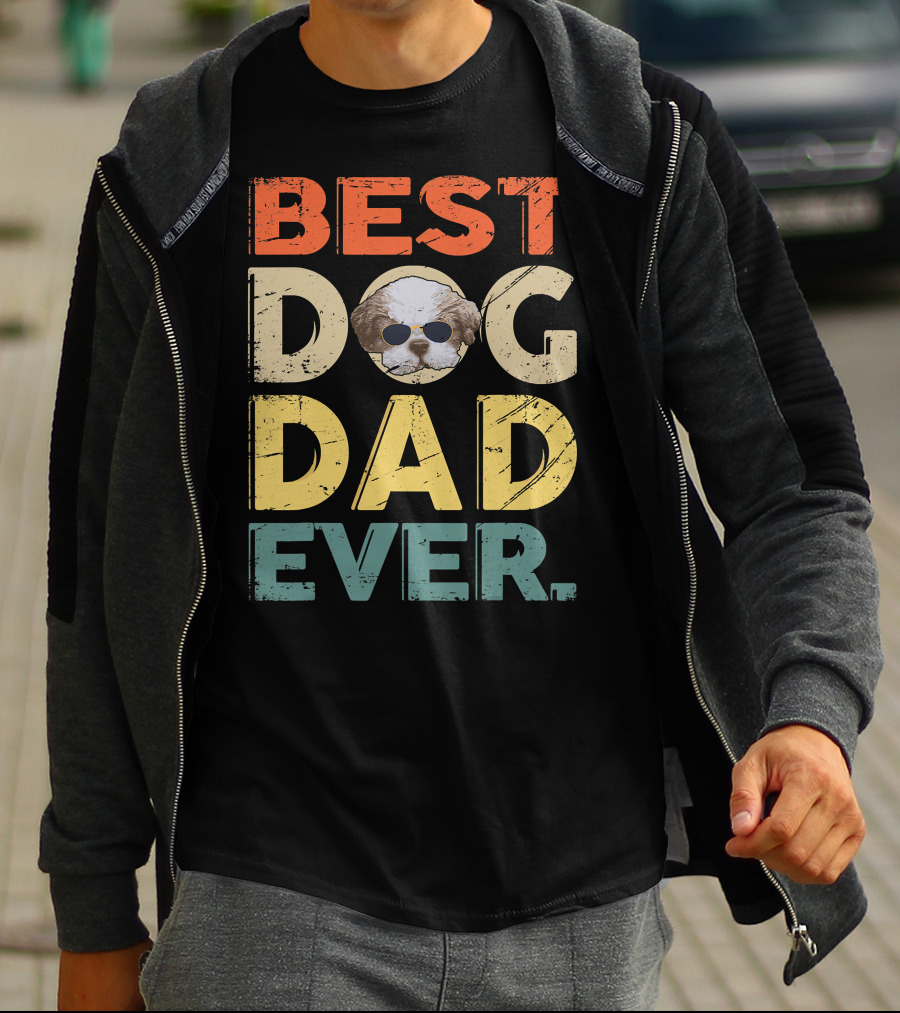 Best Dog Dad Ever Shih Tzu Father's Day Mens Gifts T-Shirt