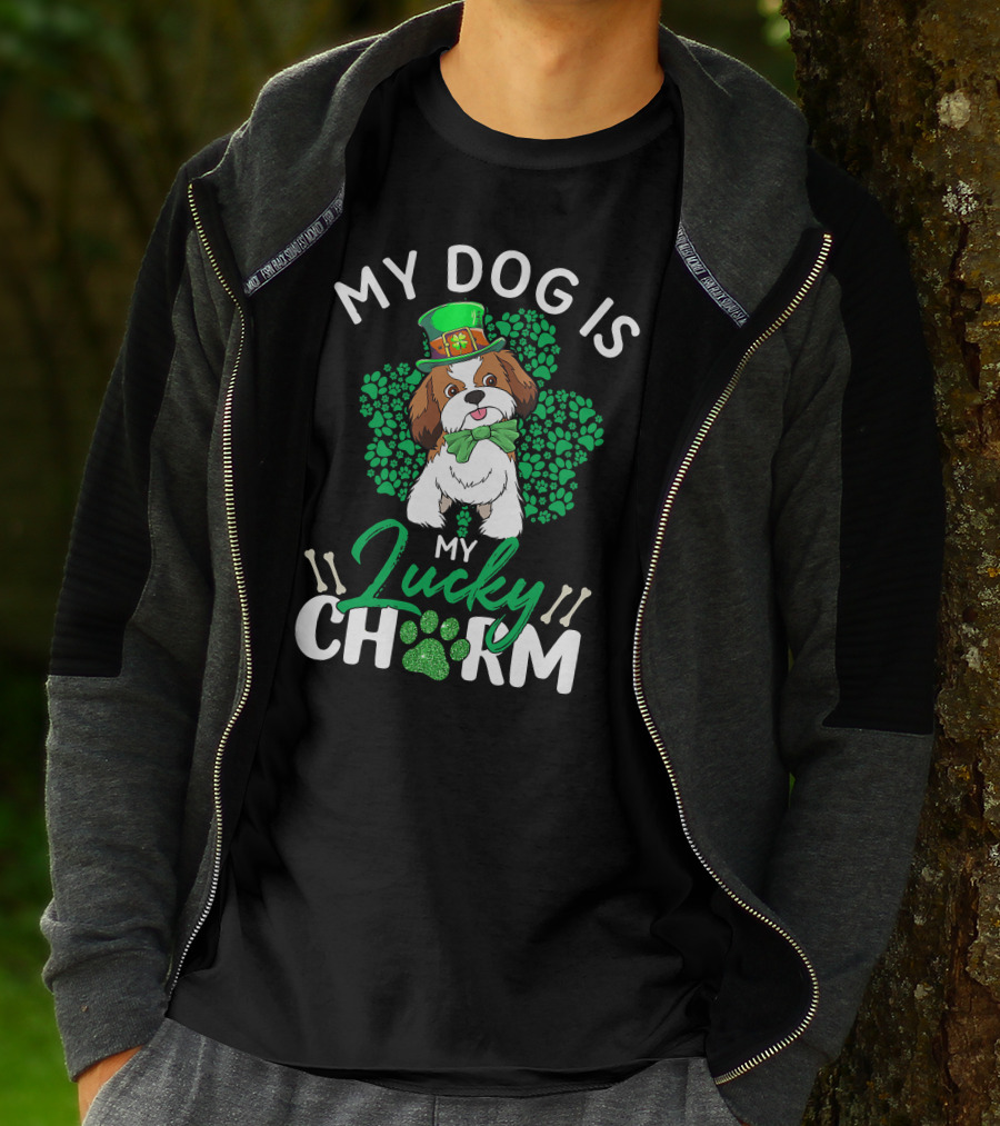 My Shih Tzu Lucky Charm Dog Lover St Patrick's Day T-Shirt