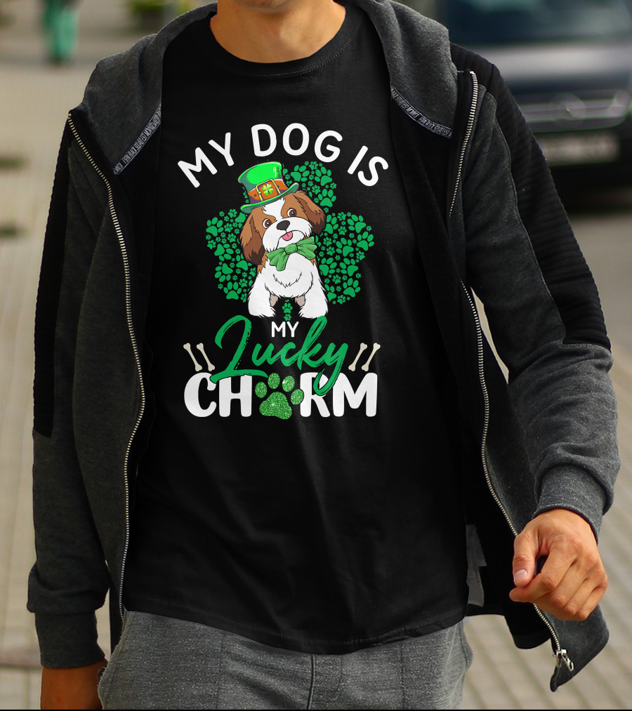 My Shih Tzu Lucky Charm Dog Lover St Patrick's Day T-Shirt