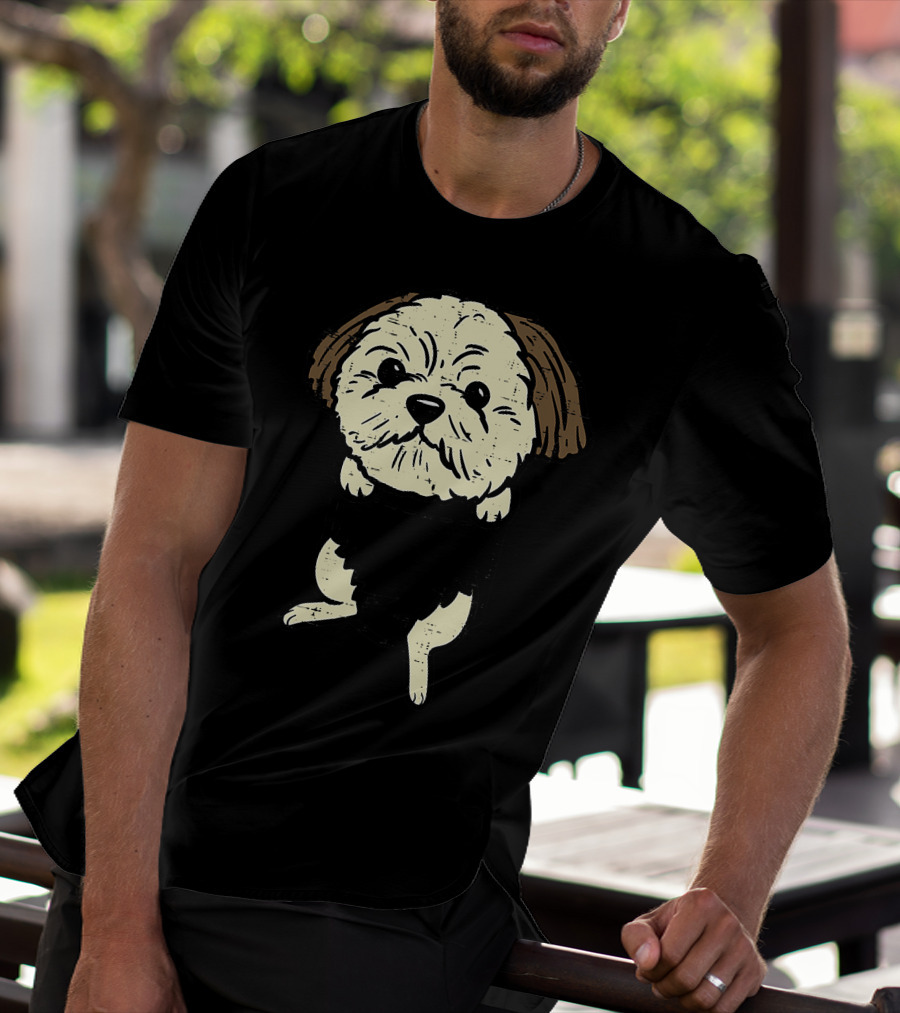 Shih Tzu Pocket Feet Cute Animal Pet T-Shirt