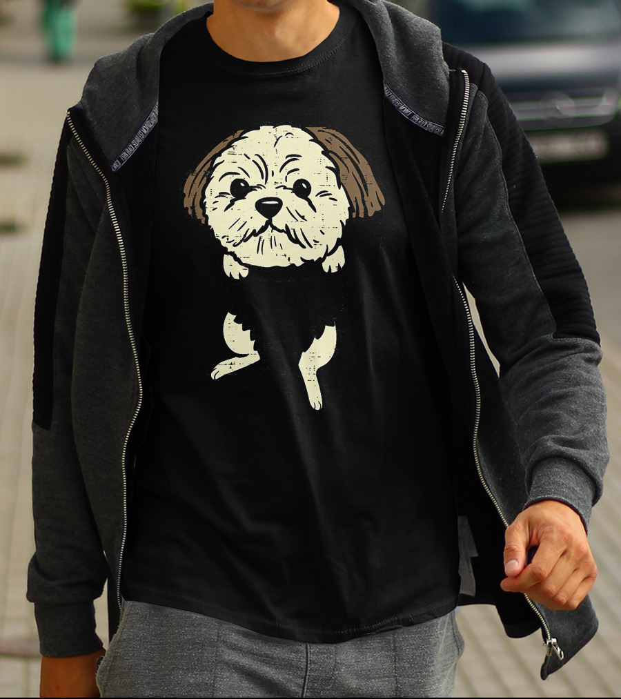 Shih Tzu Pocket Feet Cute Animal Pet T-Shirt