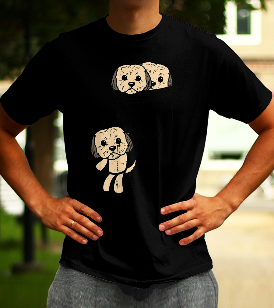 Pocket Shih Tzu Puppies Cute Animal Dog Lover Pet T-Shirt