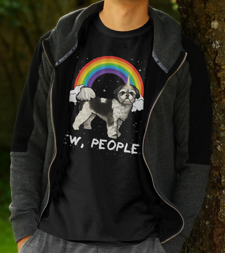 Rainbow Shih Tzu Unicorn Ew People T-Shirt