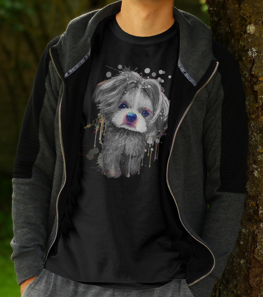 Adorable Shih Tzu Art For Proud Shih Tzu Mom Enthusiasts T-Shirt