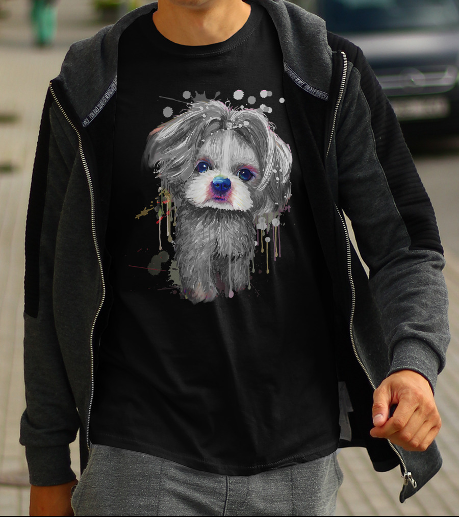 Adorable Shih Tzu Art For Proud Shih Tzu Mom Enthusiasts T-Shirt