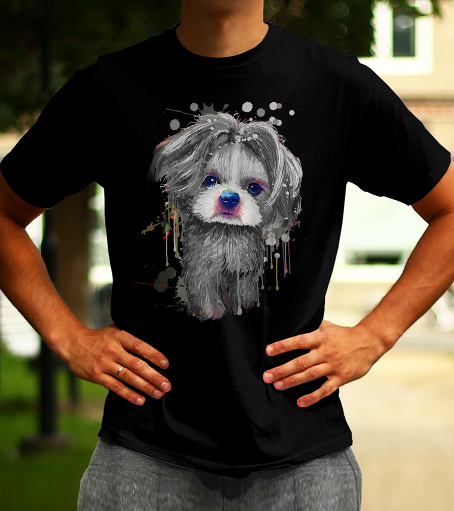 Adorable Shih Tzu Art For Proud Shih Tzu Mom Enthusiasts T-Shirt