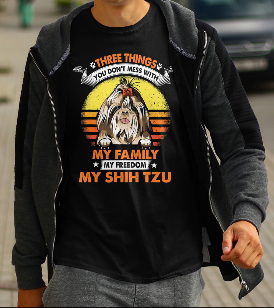 Three Things My Family My Shih Tzu T-Shirt