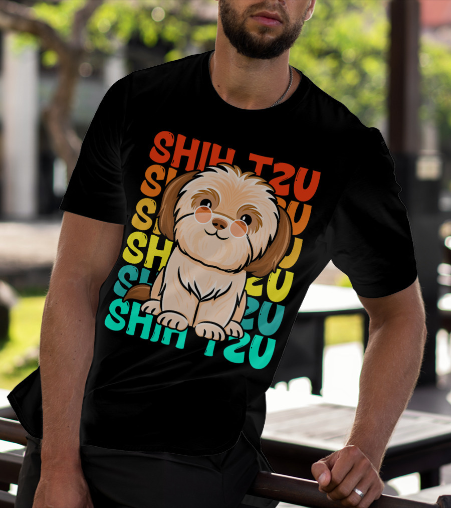 Shih Tzu Vintage Shihtzu Dog Retro Colors T-Shirt