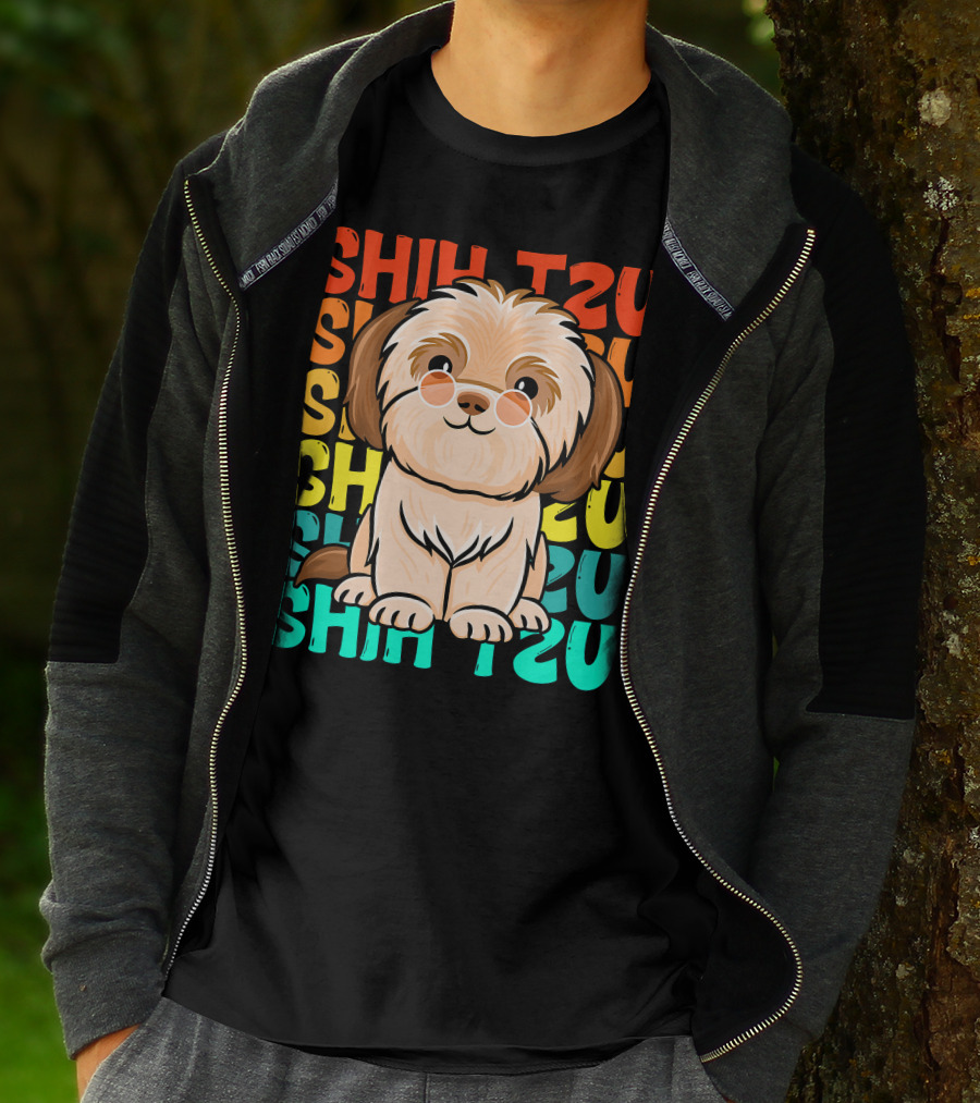 Shih Tzu Vintage Shihtzu Dog Retro Colors T-Shirt