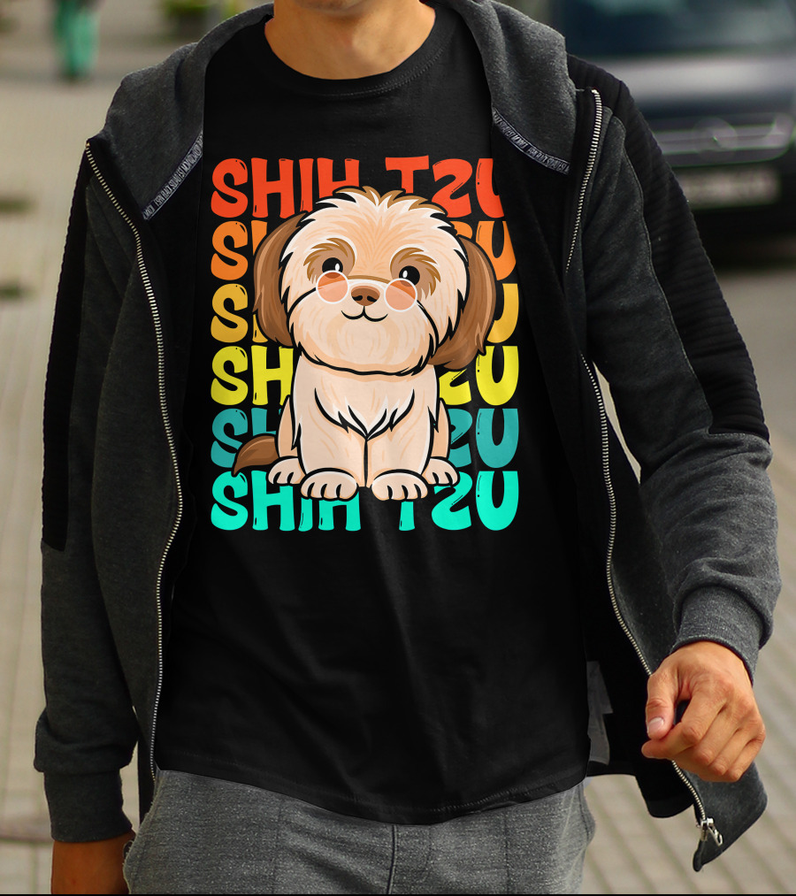 Shih Tzu Vintage Shihtzu Dog Retro Colors T-Shirt