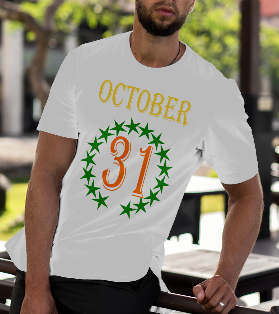 OCTOBER 31 Surrounded By Green Stars T-Shirt