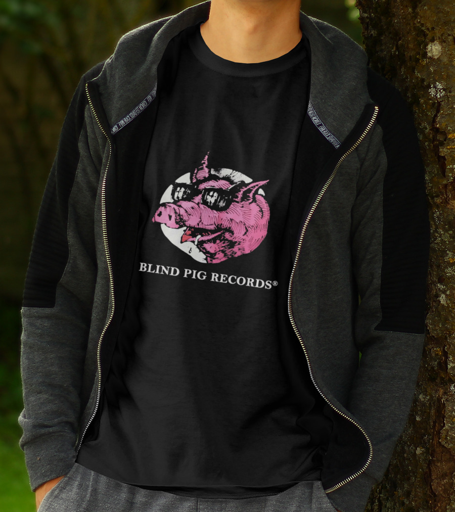 BLIND PIG RECORDS Pink Pig In Sunglasses T-Shirt